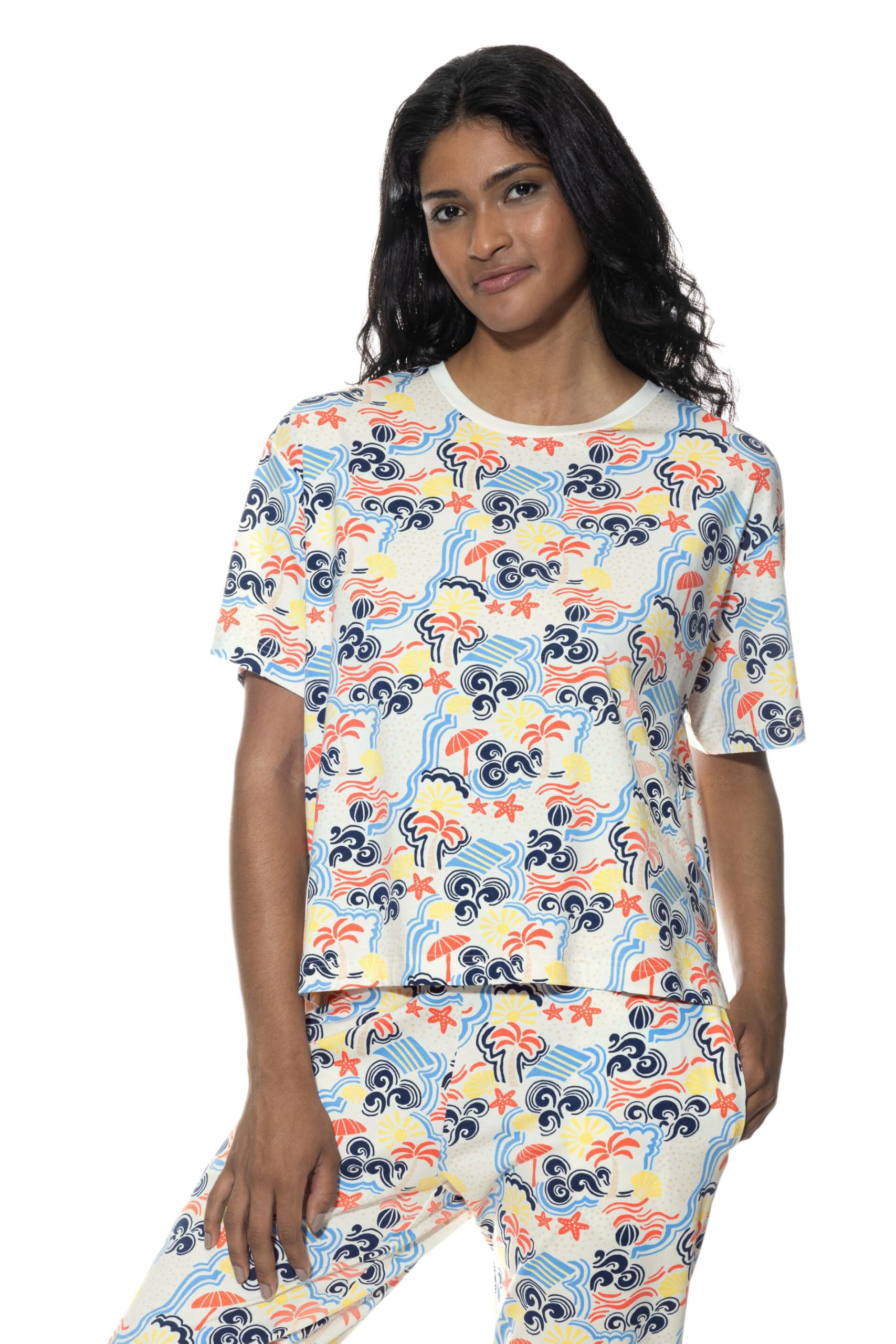 Mey Nachtwäsche Serie Palm Shades Damen Homewear-Oberteile 1210044