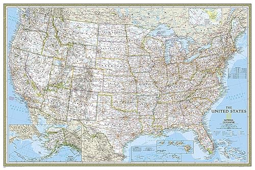 National Geographic United States Wall Map - Classic (Poster Size: 36 x 24 in) (National Geographic Reference Map)