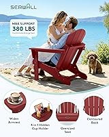 Vista 126 de SERWALL - Silla plegable Adirondack para patio, jardín, exterior, resistente a la intemperie, sillas para hoguera, color naranja