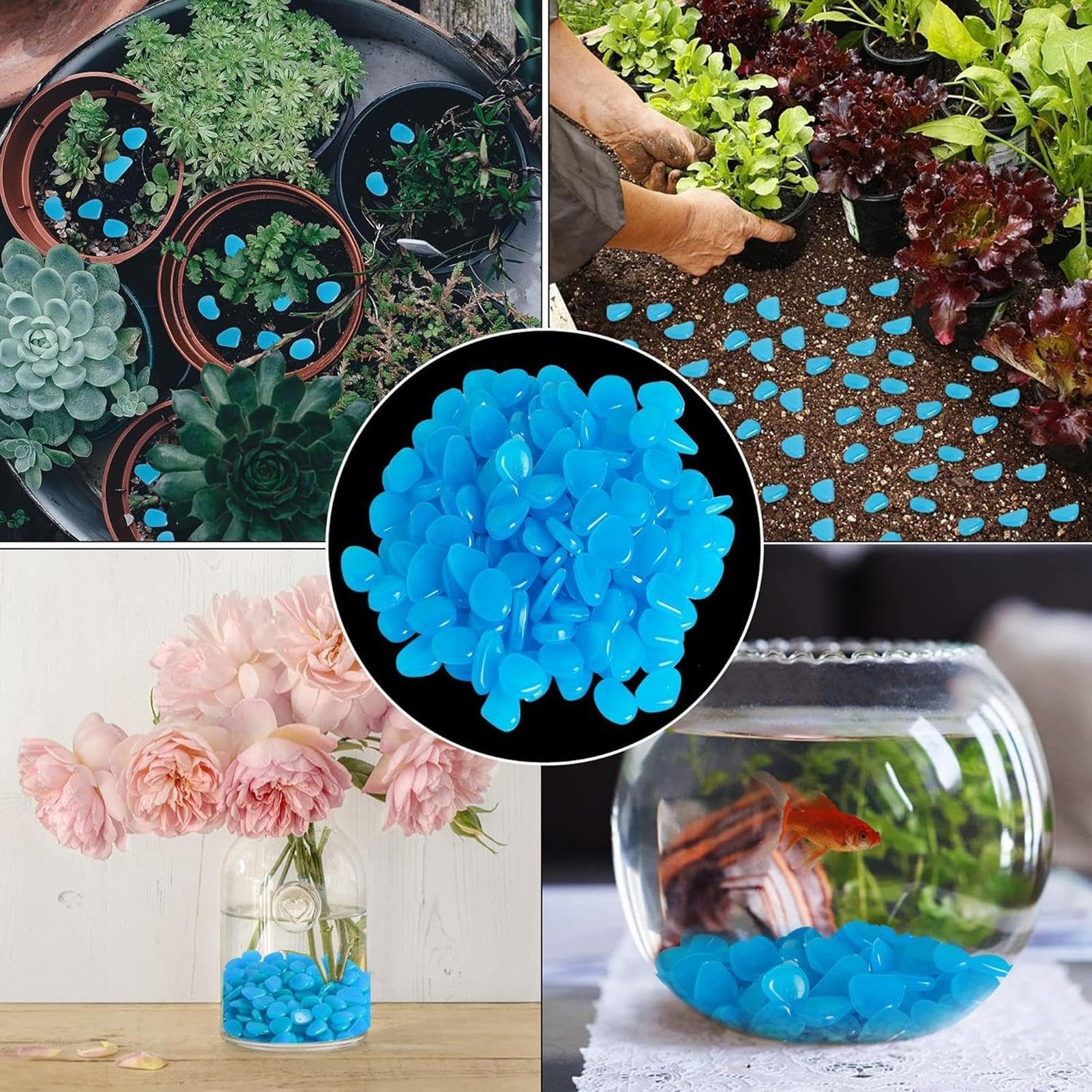 Ciottoli Fosforescenti | 200 Pezzi Rocce Luminose Da Giardino Per Vialetti - Ciottoli Luminosi da Esterno - Adatto per Cortile Sentiero Passo Carraio Patio Paesaggistica Acquario e Feste
