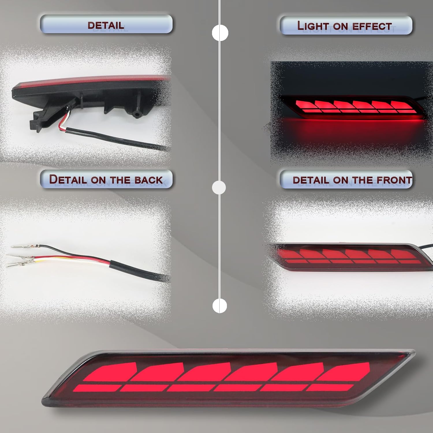 Full Lens LED Rear Reflector Bumper Fog Light Assembly kit for Honda Civic Sedan 2013 2014 2015,Sequential Turn Signal Light & Brake Light & Daytime Running Light,2 PCS (SMOKED)