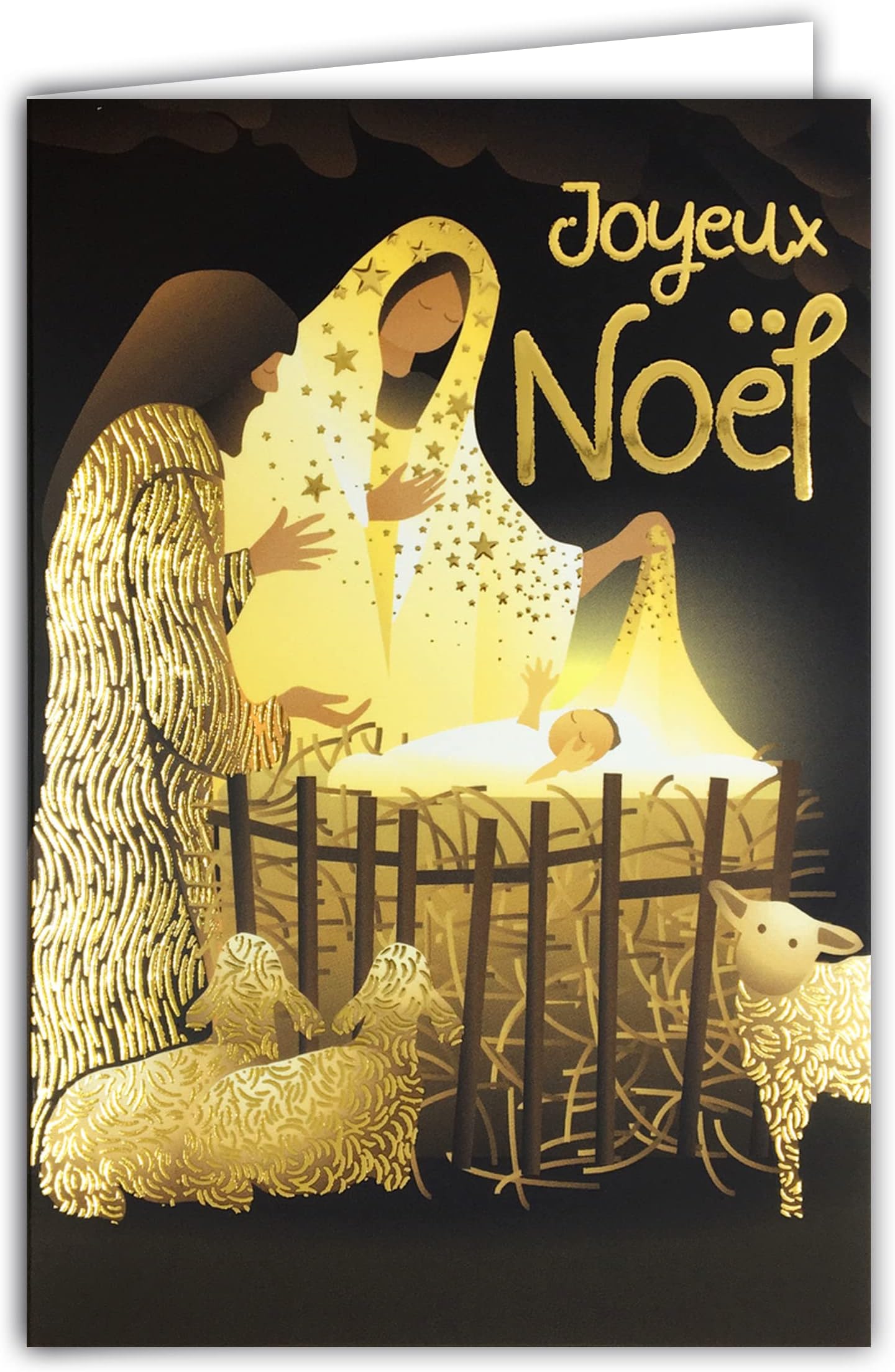 Carte Pop-up 3D Joyeuses Pâques Or Doré - Scène Cène Jésus Apôtres, Format 11,5x17 Cm, Avec Enveloppe Blanche