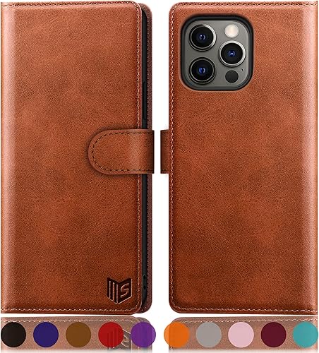 Miniatura 8 de SUANPOT Funda para iPhone 13 Pro (no iPhone 13 6.1 5G con bloqueo RFID, tarjetero y tarjetero, funda de piel sintética con tapa para teléfono, a