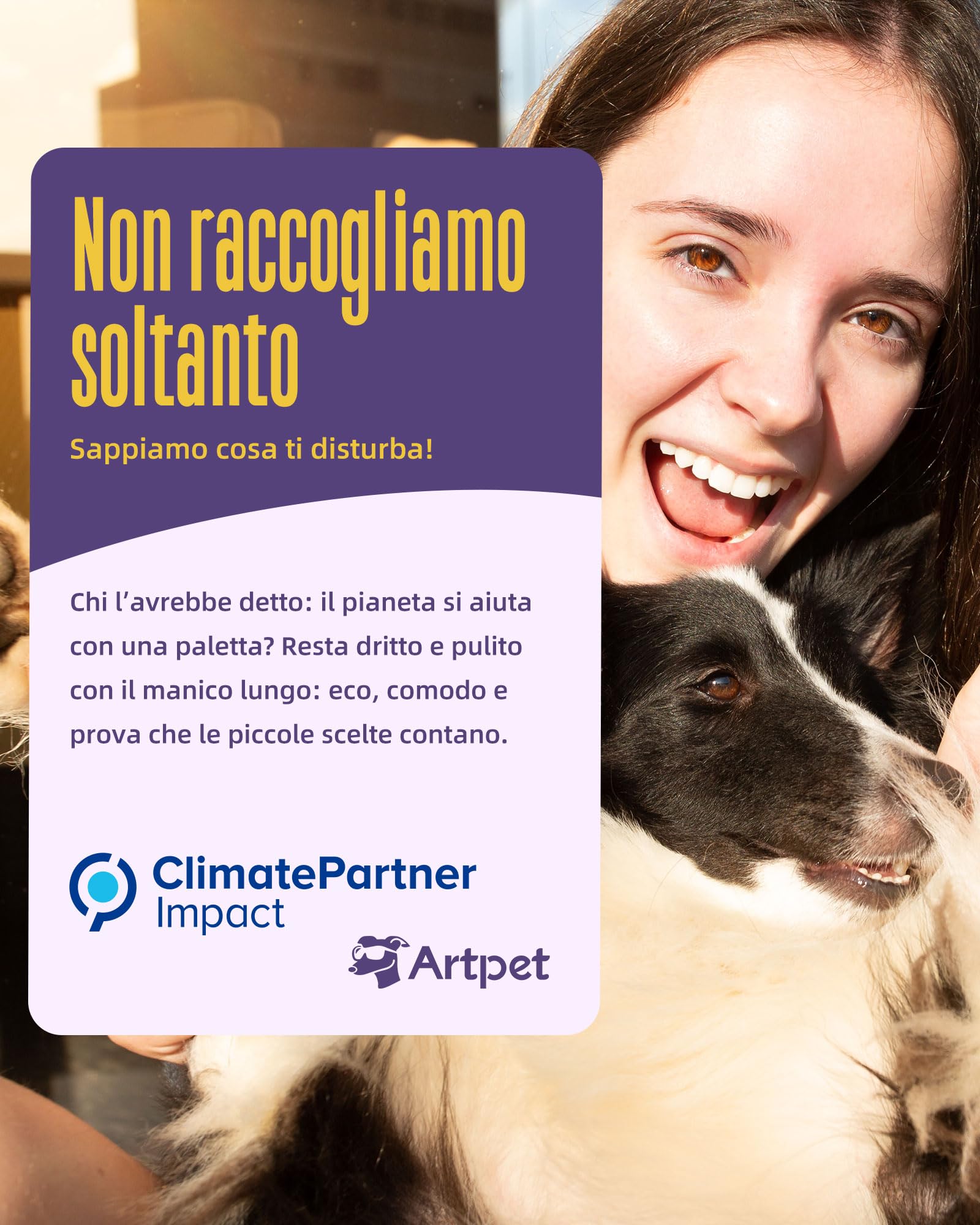 Paletta Raccogli Cacca Cani Manico Lungo 80cm, Pieghevole Raccogli Feci Cane da Giallo