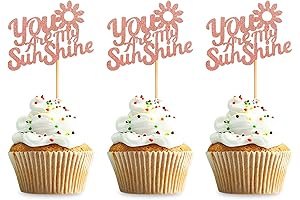 Rose Gold 'You are my Sunshine' Cupcake Toppers