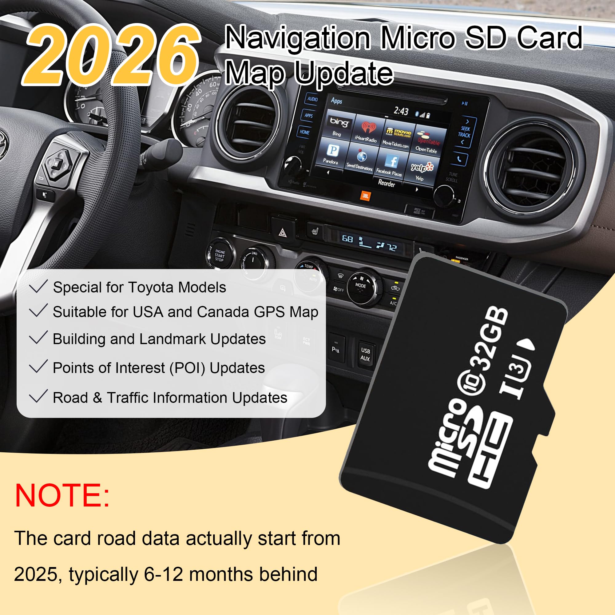 2026 Latest Navigation SD Card GPS Map Update 86271-0E077 for