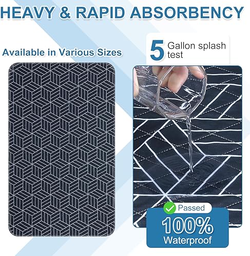Miniatura 2 de OUTCREATOR Almohadillas de cama lavables de 34 x 56 pulgadas (paquete de 2), protector de colchón para incontinencia, almohadillas antideslizantes