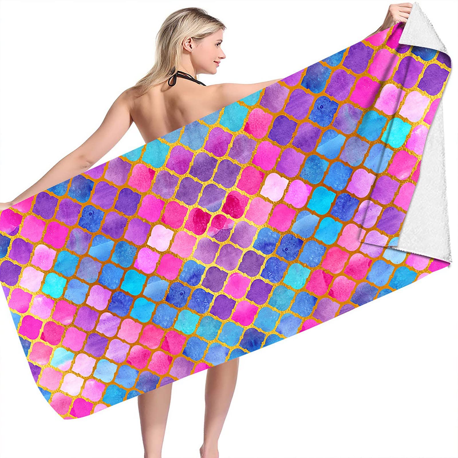 Microfibre Towel Clearance Summer Striped Quick Dry Holiday Towels Super Lightweight Colorful Bath Towel Hawaiian Turtle Printed Sandproof Beach Blanket Multi-Purpose Towel for Travel Swimming Pool