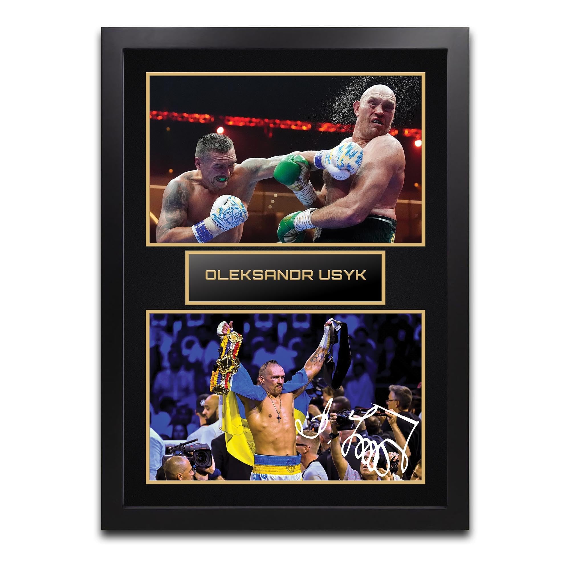 Oleksandr Usyk Boxing Printed Autograph Memorabilia - Framed Gift A4 Framed