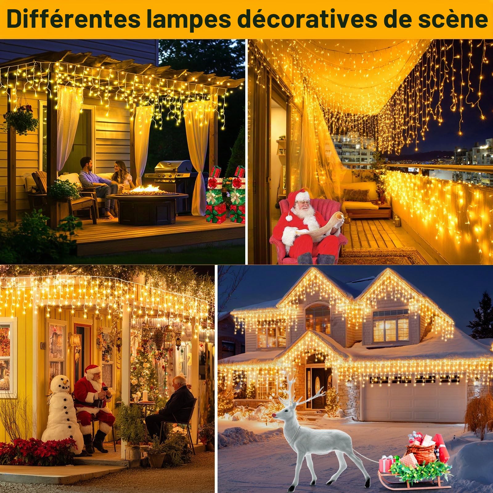 Tiandirenhe Rideau Lumineux Noel Exterieur, Solaire and Rechargeable, 25m 660 LED Étanche IP65, 8 modes et minuterie et mémoire - Éclairage de Noël extérieur pour Décoration de Balcon Jardin Fête