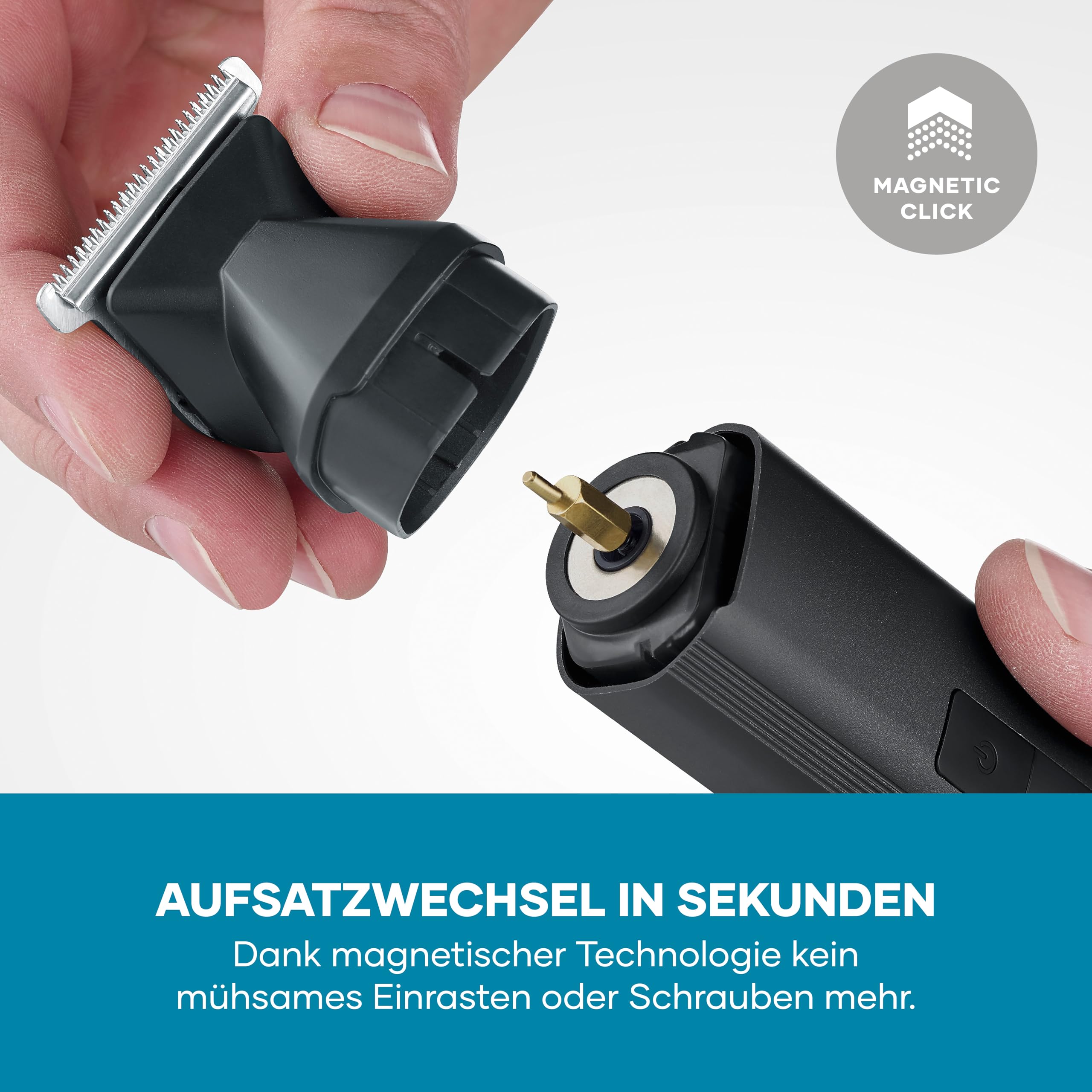 Severin Multi Grooming Set, Haarschneidemaschine, Barttrimmer, Körpertrimmer, Nasenhaartrimmer, Herren, wasserdicht, kabellos, 90 Min. Akku, 6 in 1, 3/6/9/12 Schnittlängen, schwarz, HS 0710