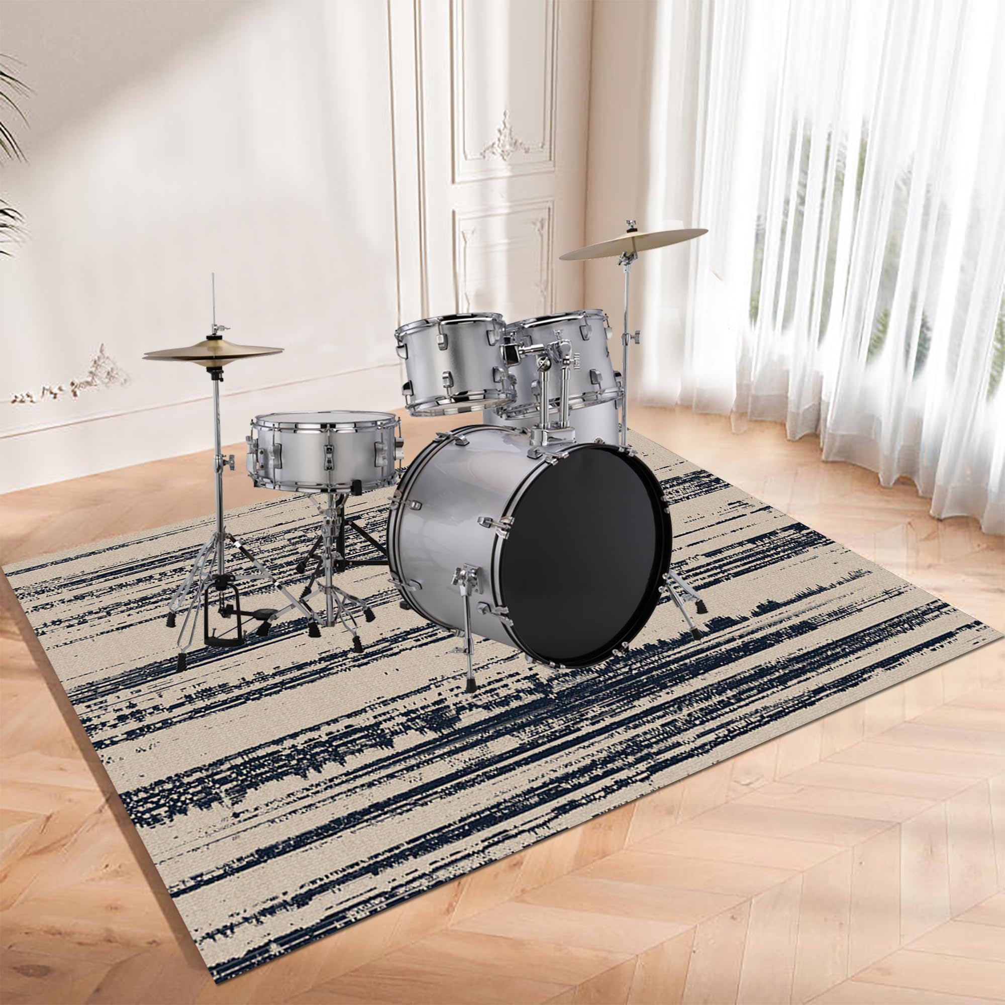 Alfombra Bateria Electronica Antideslizantes Alfombra Tambor 140 x 90 cm | Antivibracion, Insonorizada Alfombras Acusticas para Kits de Batería Acústica Electrónica Caja Y Instrumentos Musicales