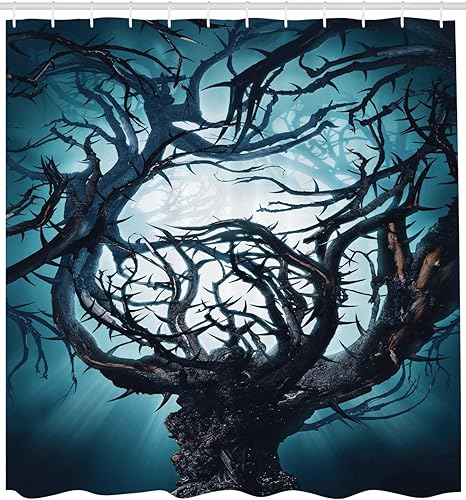 Miniatura 2 de Cortina de regadera Pinklim para el baño, con diseño de zigzag y un corazón, con la frase "Get Naked", de tela impermeable y que no necesita forro