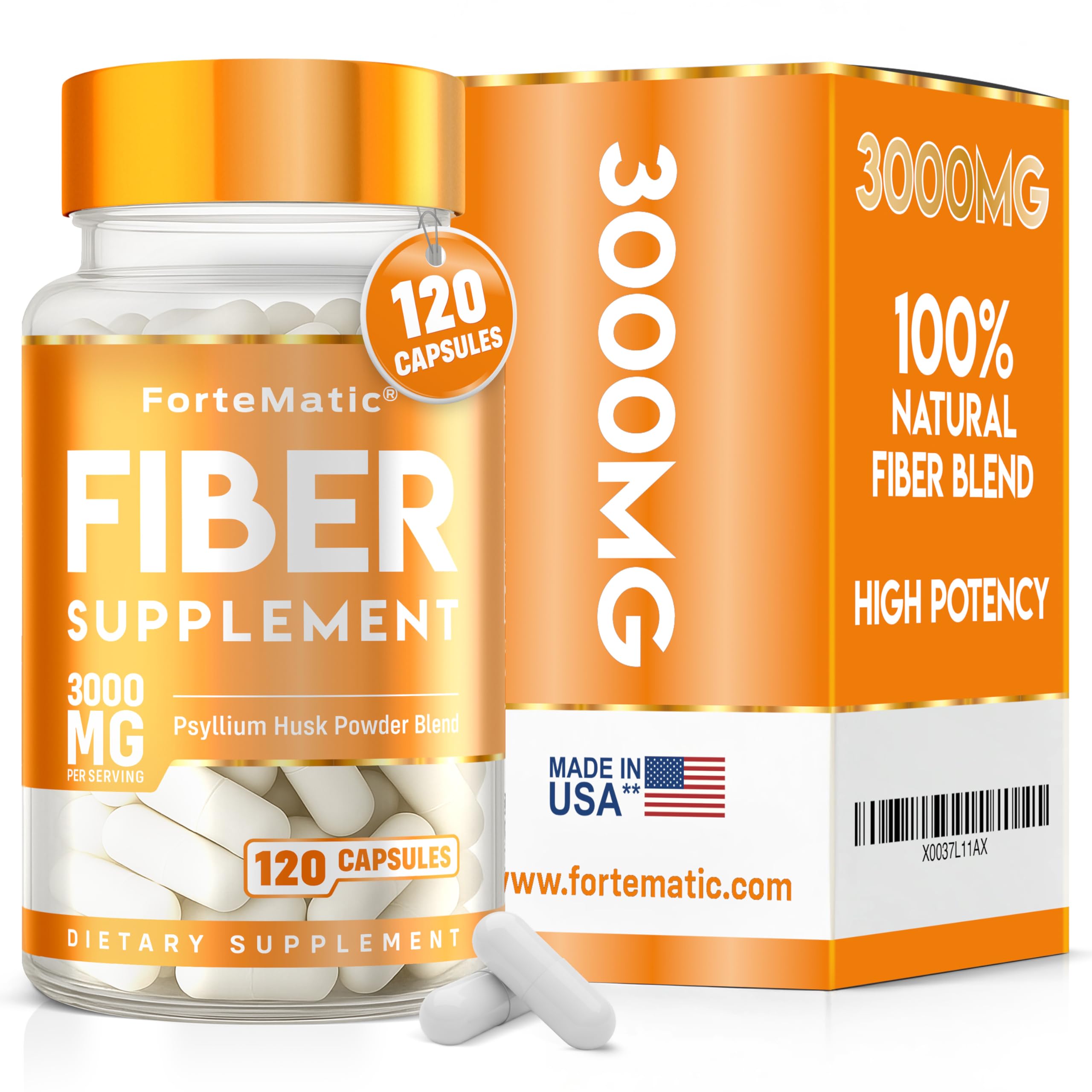 FLAWLESS FOR MEN Fibre Supplement 120 Capsules Psyllium Husk with Aloe Vera,Chia Seed & Flaxseed Powder Fiber, Gut Health, Cleanliness Constipation, IBS & Bloating Relief Soluble Fibre Pure Vegan.