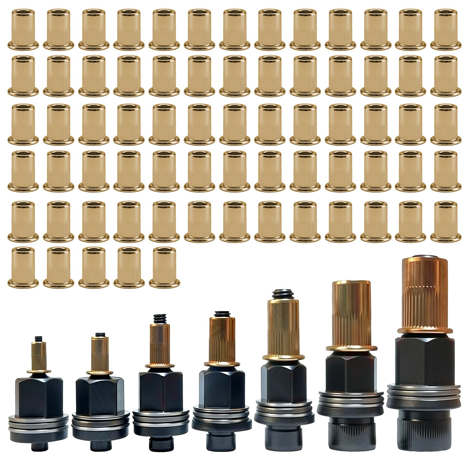77 Pcs Hand Rivet Nut Tool, M3 M4 M5 M6 M8 M10 M12 Rivnut Tool Kit, Heavy Duty Rivet Nut Gun for Rivet Nut Tools Manual Riveting Machine