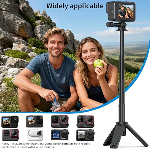 Miniatura 7 de VRIG TP29 Mini trípode extensible para cámara, portátil con mango pequeño, para cámara web de escritorio, selfie, trípode para DJI Osmo Action