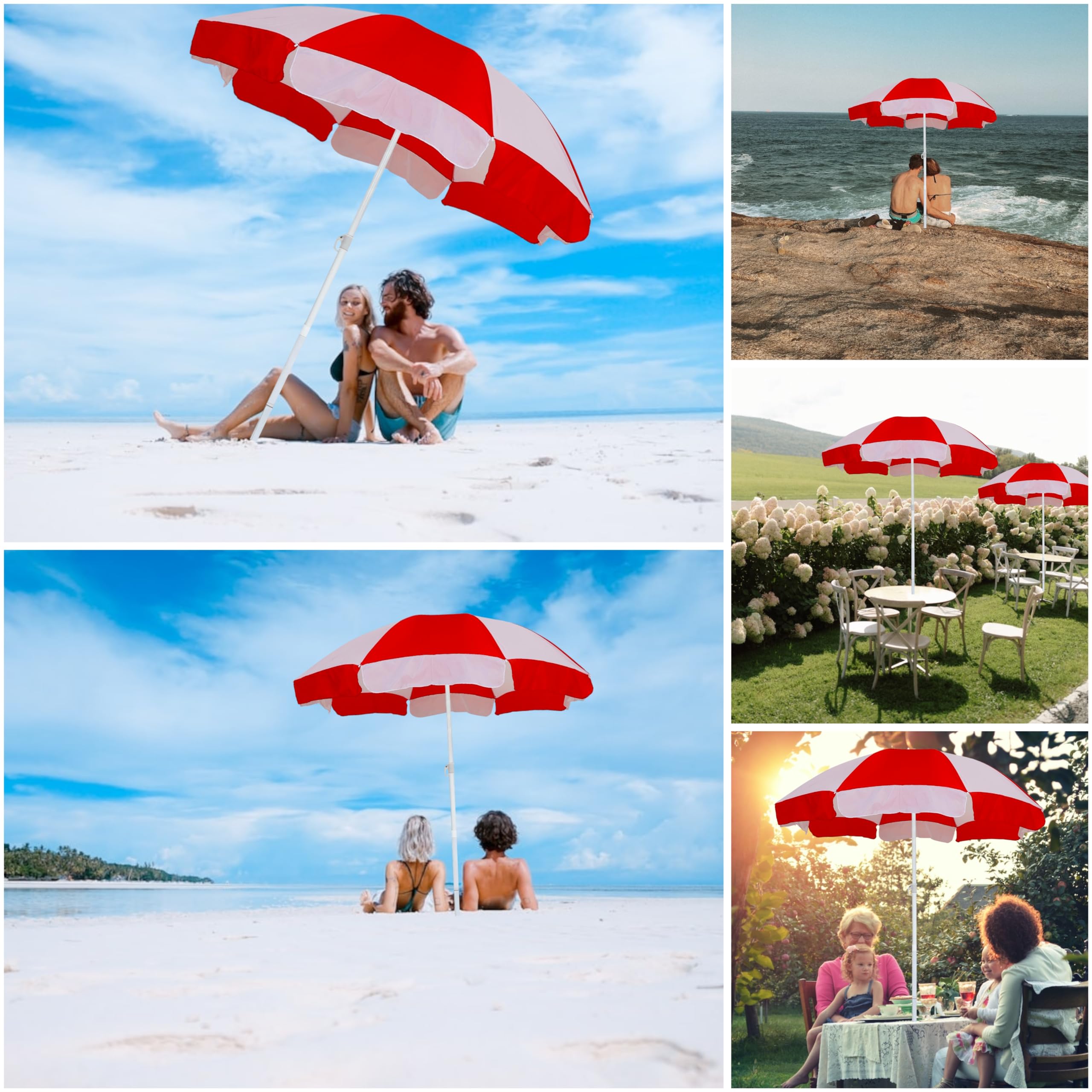 Bluebuds, We Build Smiles 36inch/6ft Outdoor Garden Big Size Umbrella Without Stand For Hotels,Beach,Shop And Restaurent 3