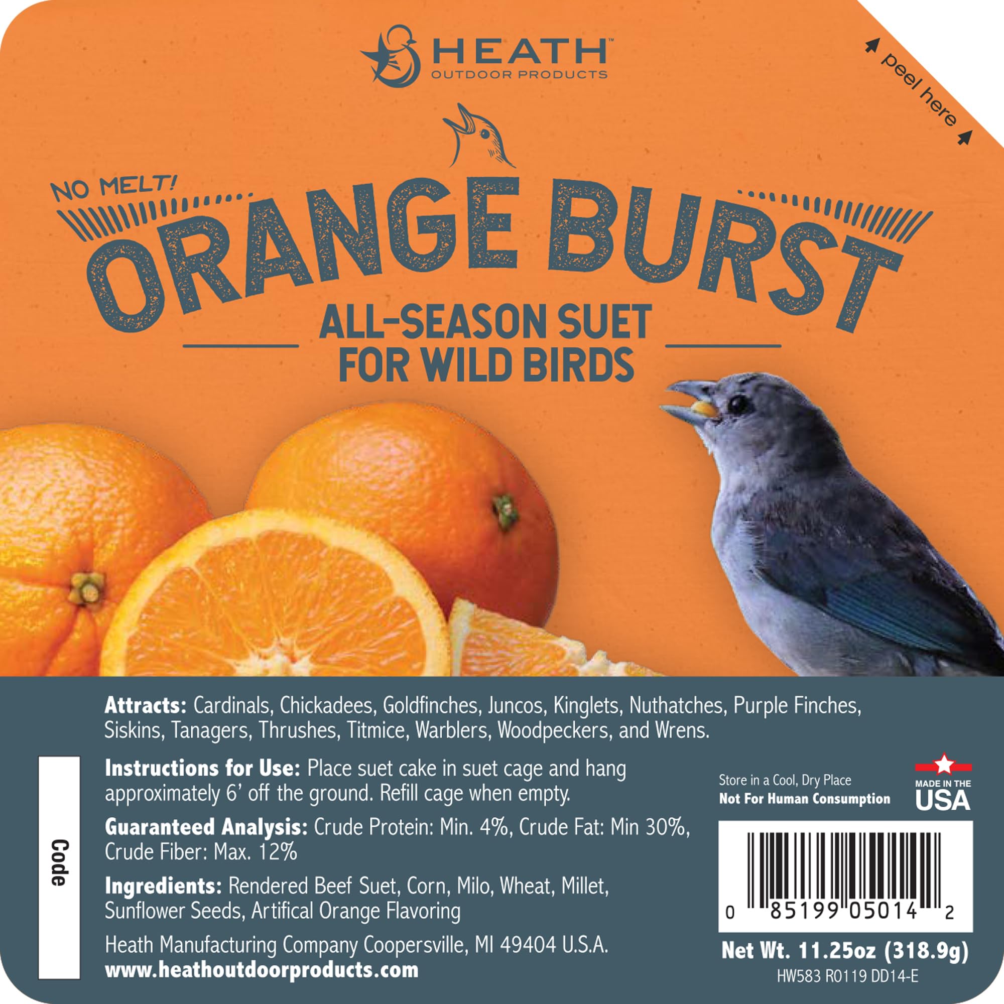 DD-14 Orange Burst Suet Cake, 11.25 oz., Case Of 12