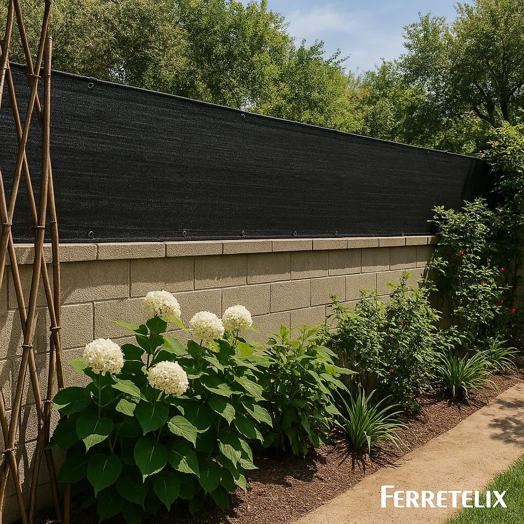 Ferretelix® Malla de Ocultación Negra 2 x 50 m – 95% Sombreado para Jardín, Valla y Terrazas