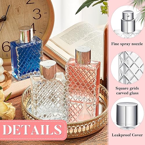 Miniatura 3 de Zhehao 10 botellas de perfume de vidrio de 3.4 fl oz de 3.4 onzas, botella de atomizador de niebla fina recargable con 10 embudos de llenado de