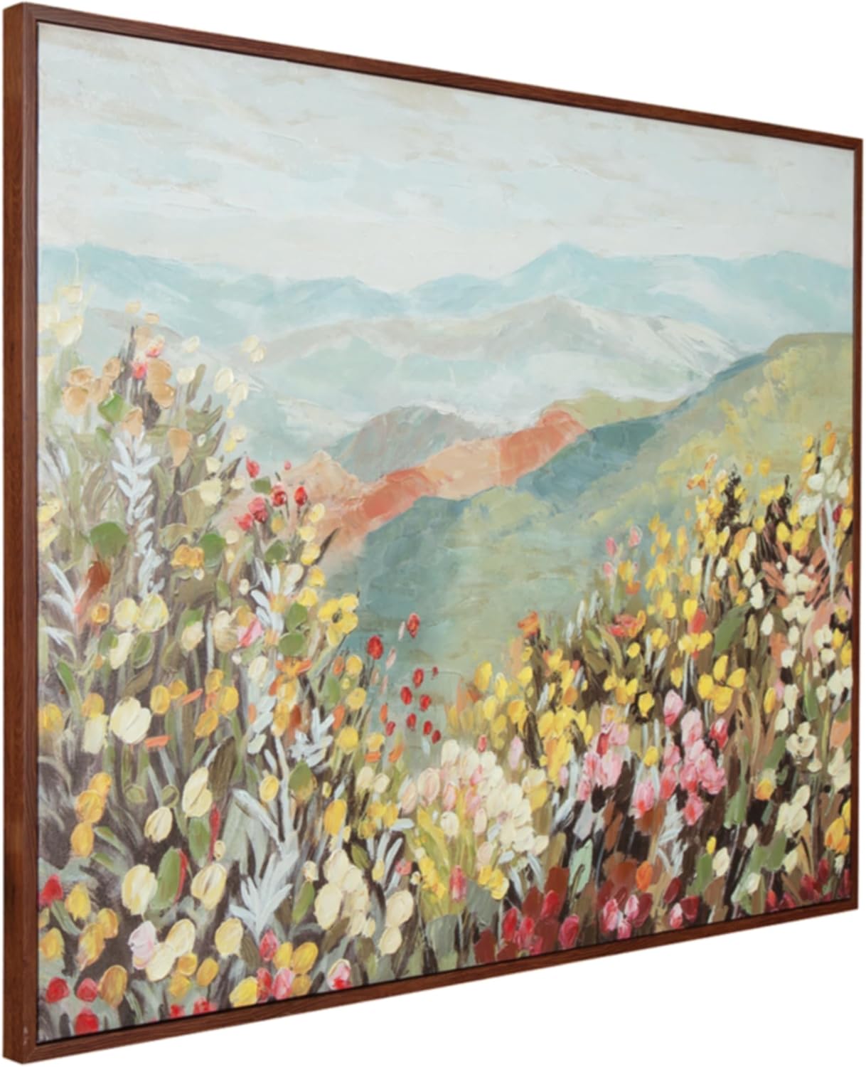 Signature Design by Ashley Pryorley Classic Hand Painted Landscapse Wall Art 50 x 40 Inches, Blue & Yellow