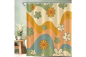 70s Unique Shower Curtain - Retro Aesthetic Vintage Funky Modern