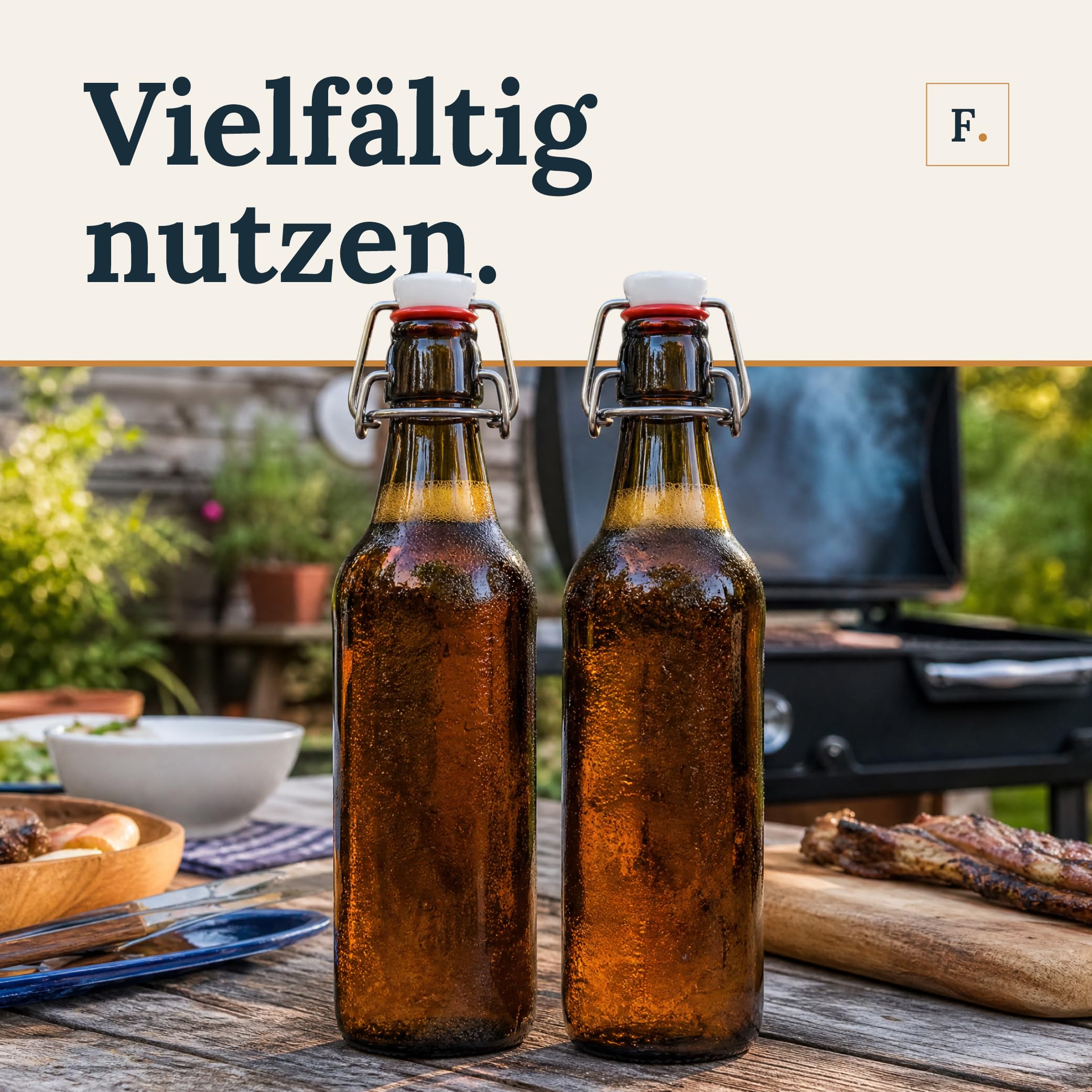 Flaschenbauer - 12x Bierflaschen 500ml braun mit Bügelverschluss
