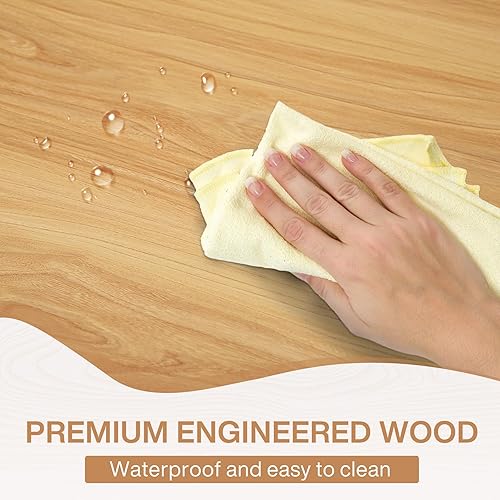 Miniatura 6 de Tribesigns Mesa de comedor de granja para 6 personas, mesa de comedor rectangular de madera de 70.8 pulgadas, mesa de cocina rústica con patas de