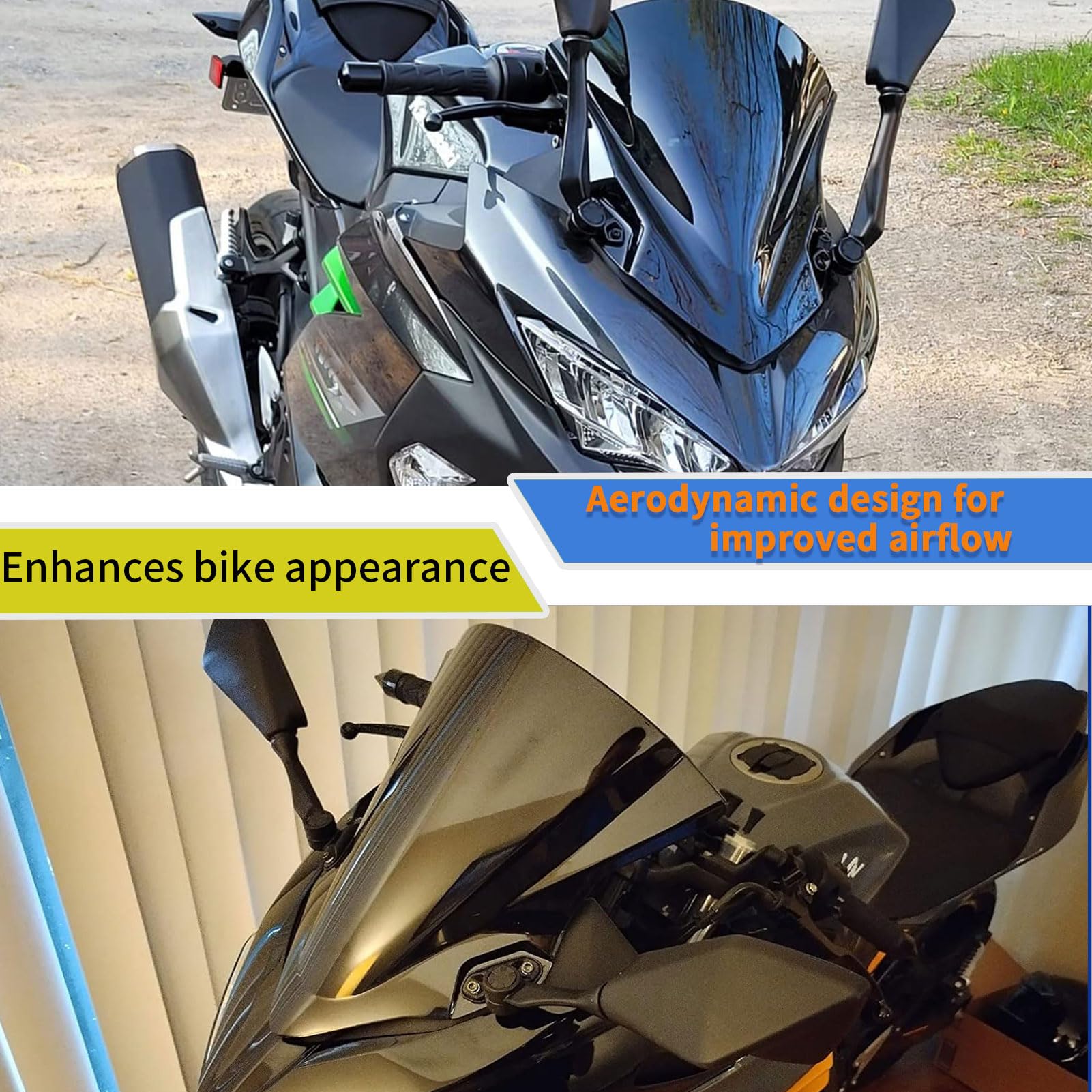 Amazon | XIRADUP バイク 風防フロントスクリーンニンジャNINJA 400
