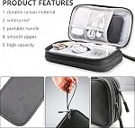 Teskyer Cable Organizer Bag, Portable Travel Cord Organizer case, All in One Waterproof Electronics Accessories Storage Bag for Cables, Chargers, Earphones, Hard Drives, 8.5 x 5 inch (Black) | Portable Travel Cord Organizer Case, All in One, Waterpro