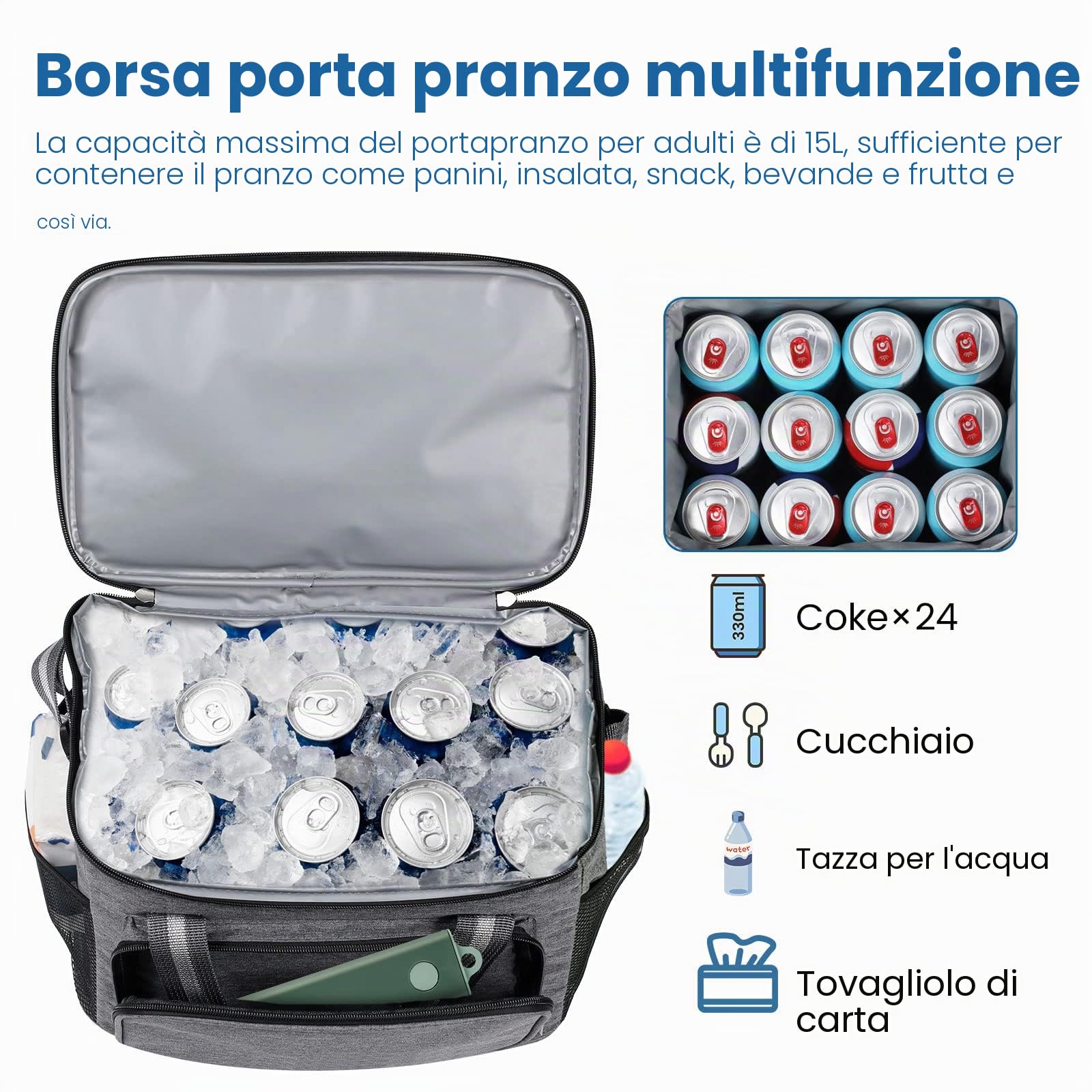 DUNSOO Borsa Termica Porta Pranzo Piccola per Picnic