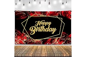 KatchOn Red and Black Happy Birthday Banner