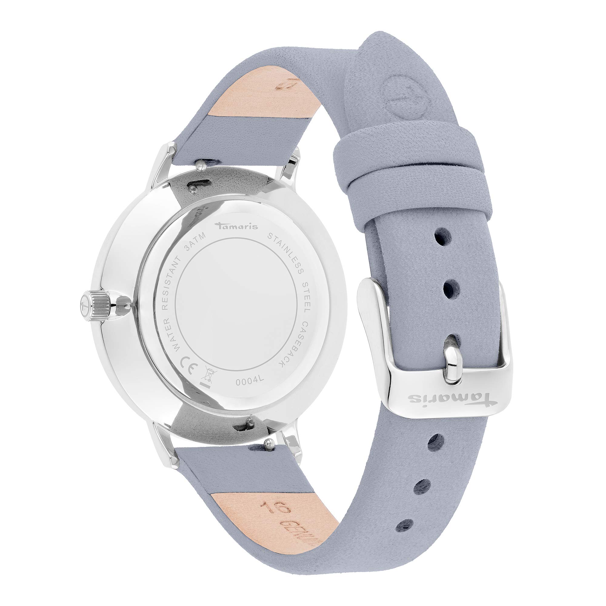 Tamaris Damenuhr Lederband 36 mm Armbanduhr Damen
