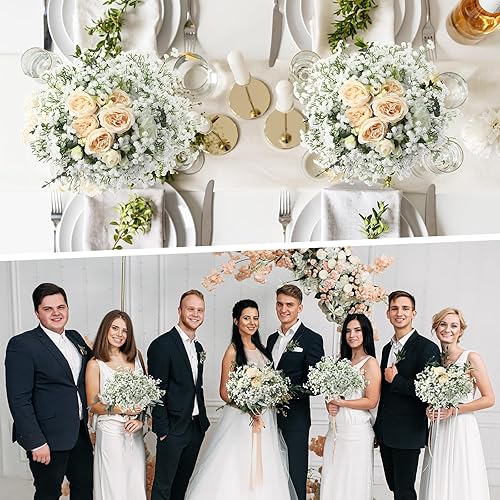 Miniatura 13 de Janinka 50 flores artificiales de aliento de bebé, flores artificiales de gypsophila de 20.8 pulgadas, tacto real, ramo de gypsophila falsa