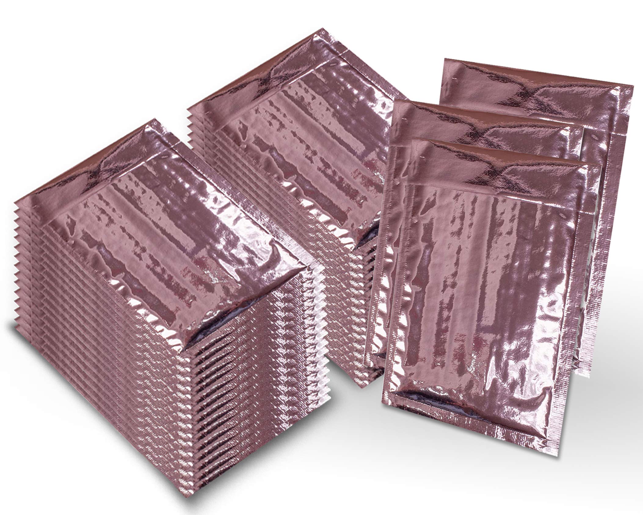 200 Pack Bubble mailers 7.25 x 11. Padded envelopes 7 1/4 x 11. Rose Gold Cushion envelopes. Peel & Seal. Glamour Metallic foil. Mailing, Shipping, Packing.