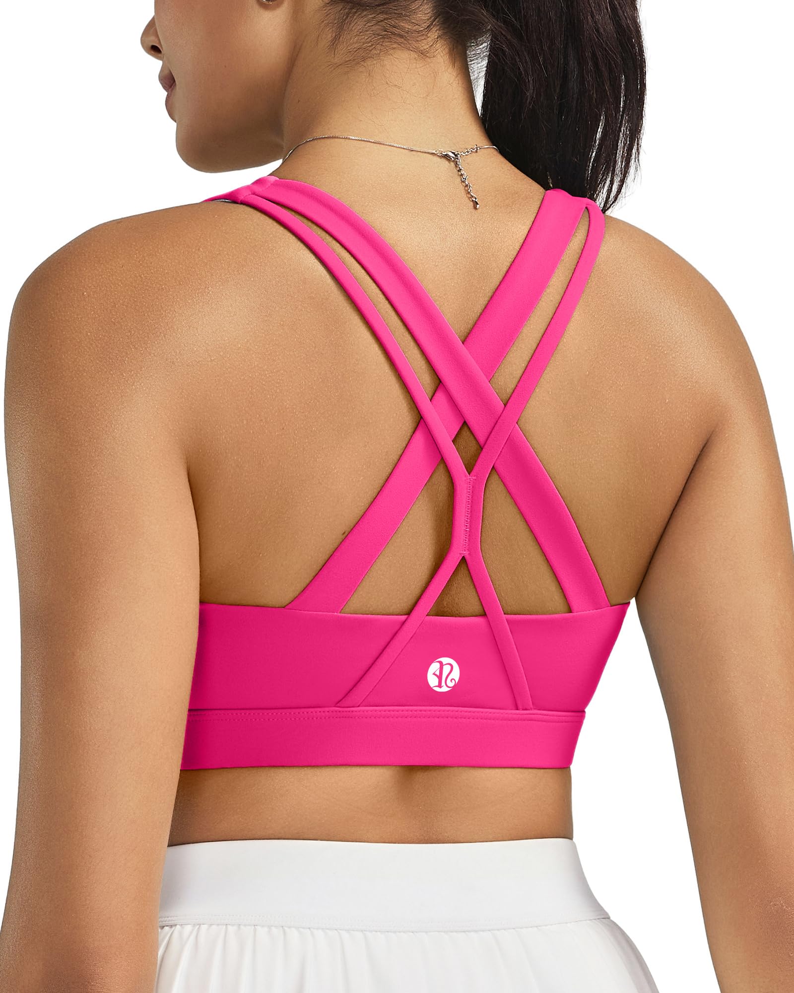 RUNNING GIRL Sports Bras for Women,Seamless Strappy Sports Bra High Support Crisscross Back with Removable Pads