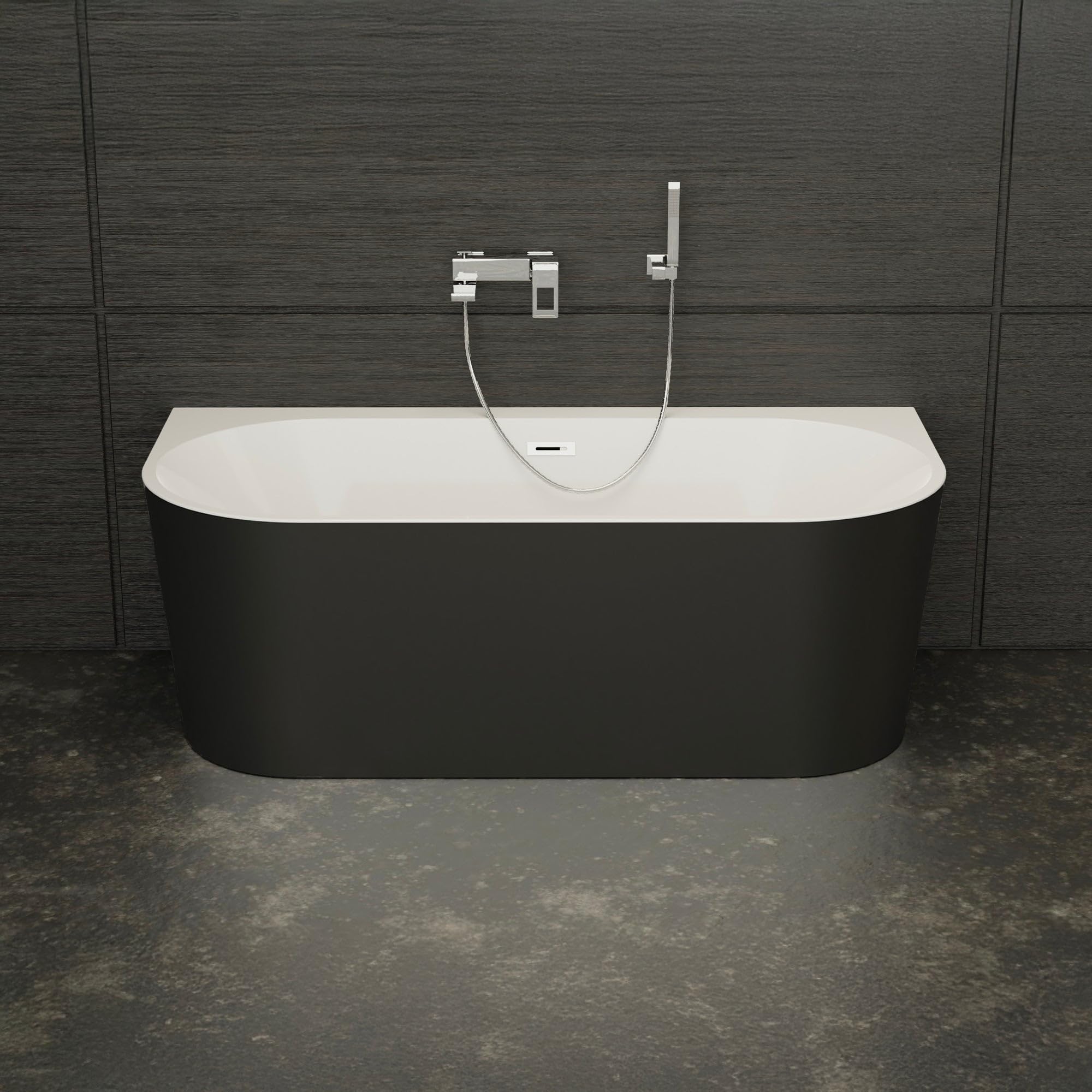Baignoire Ilot Naos 170 noire 170 x80 x58 cm, by SPALINA