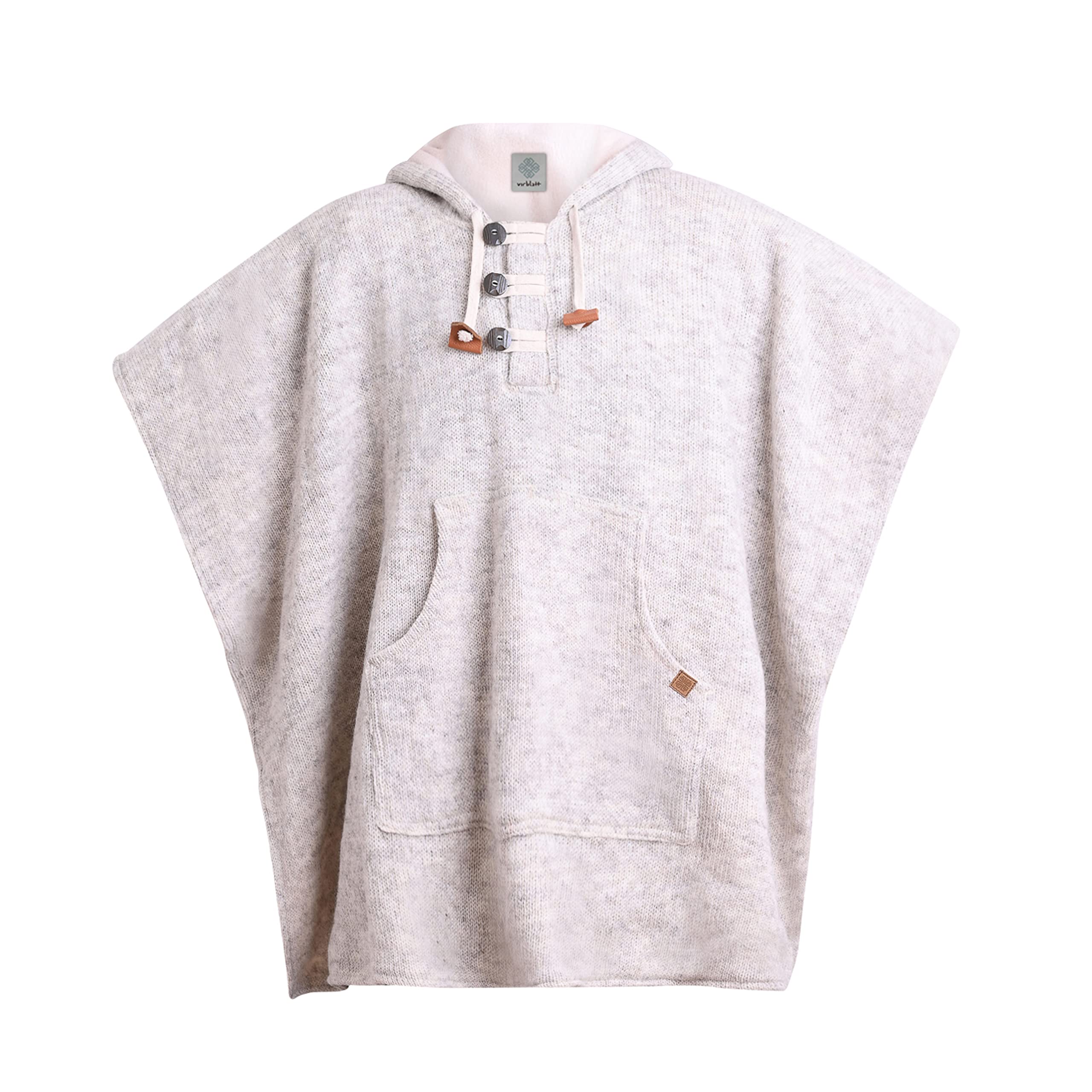 virblatt - Poncho Herren Wolle & Poncho Damen | Wolle &Polarfleece| Herren Poncho Winter Decken Poncho warm Fleece Kapuze