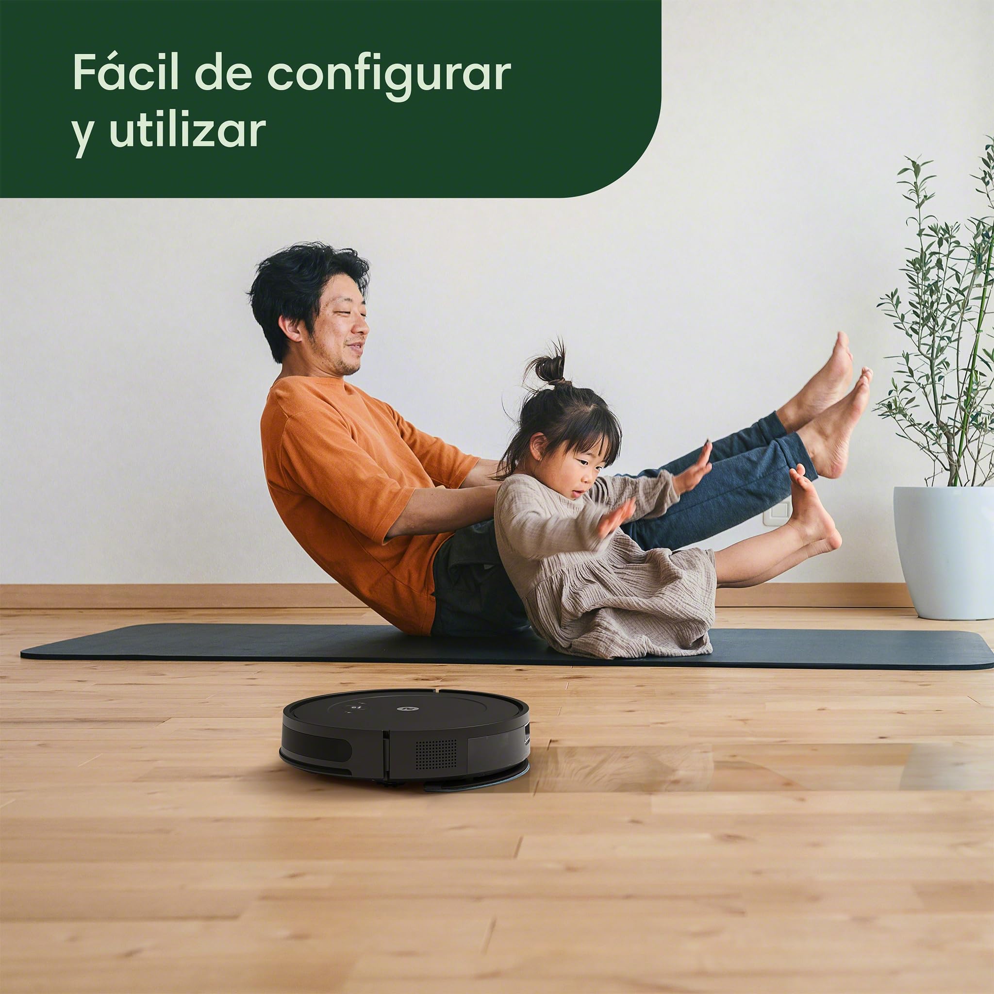 iRobot Roomba Combo 2 Essential y Base AutoEmpty con autovaciado para 60 días, Negro, 2en 1, 4 Fases Limpieza, Potente aspiración y fregado, 4 Niveles succión, Recarga y reanuda, App