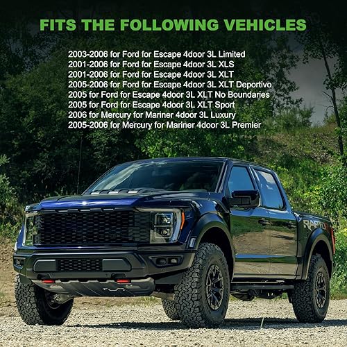 Miniatura 4 de Depósito de refrigerante con tapa y sensor, tanque de desbordamiento del radiador de plástico Reemplazar 1L8Z8A080BB Compatible con 2001-2006 para