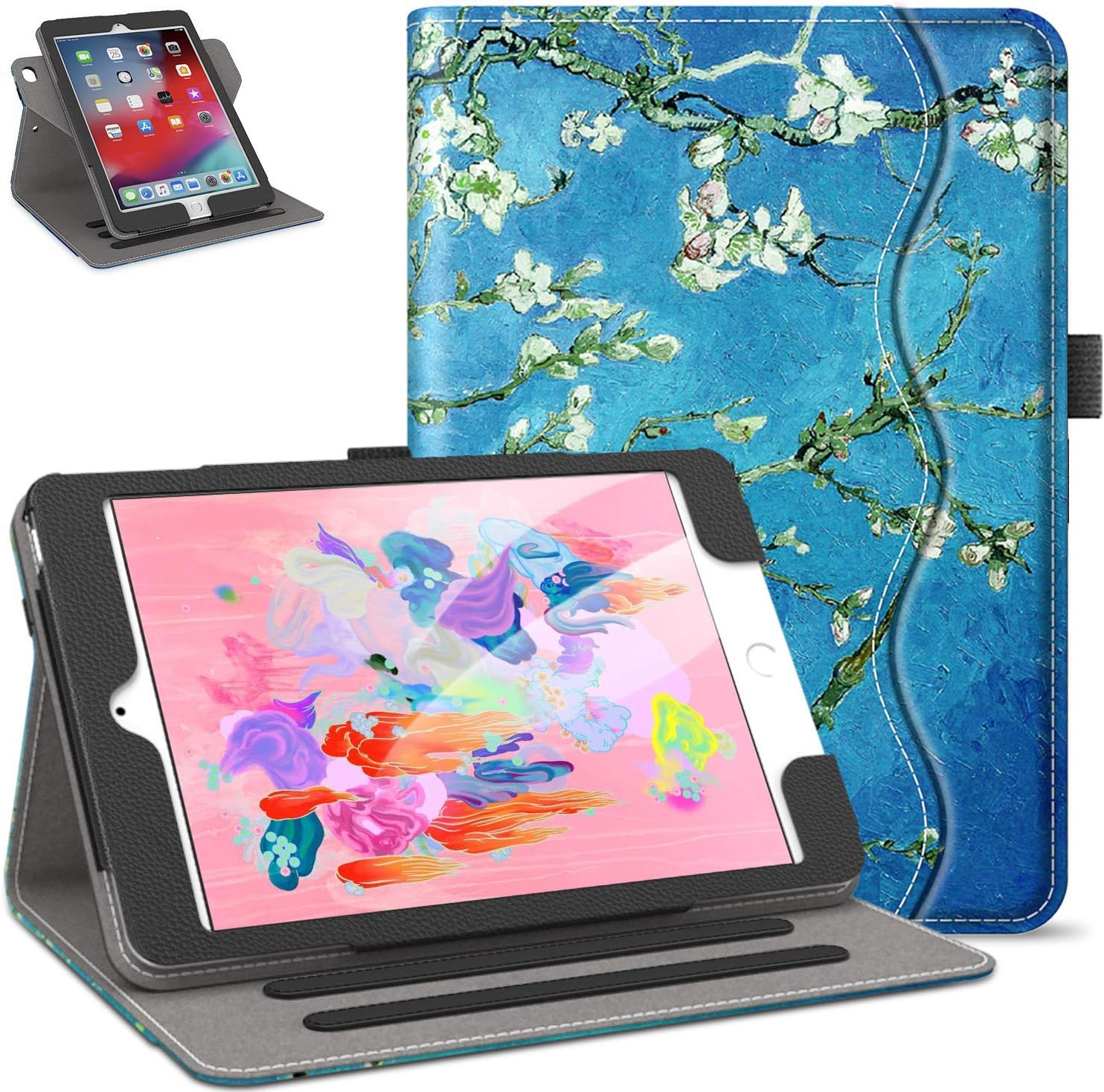 Retear Case for iPad 9.7 inch 2018/2017 360 Degree Rotating PU Lightweight Smart Leather Stand Apple Cover with Auto Wake/Sleep