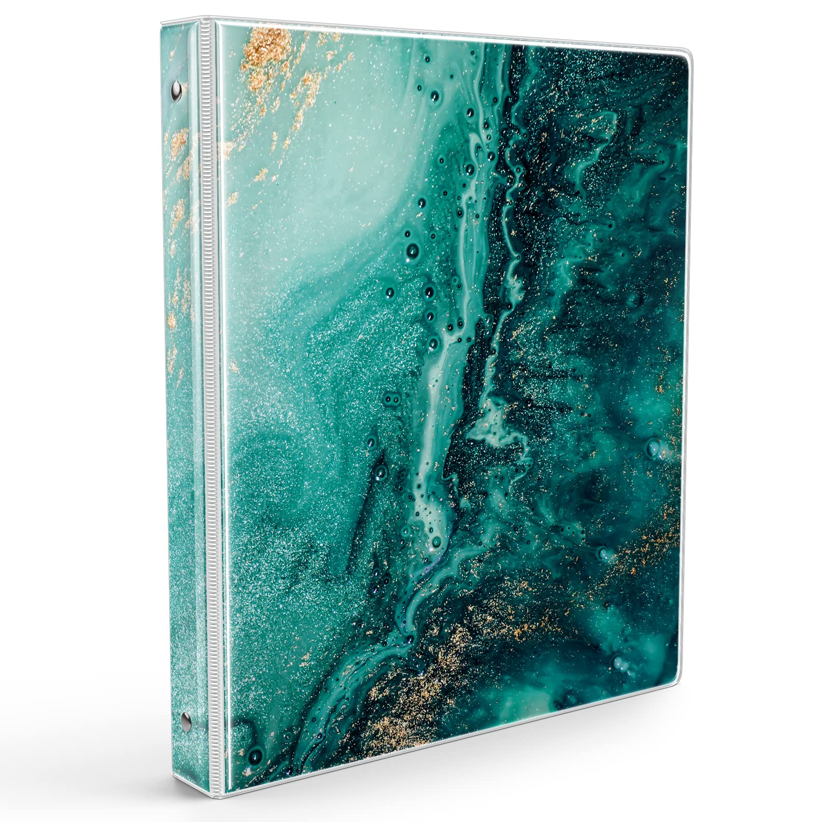 3 Ring Binders 1 Inch Binder,Cute Design Trapper Keeper Three Ring Binders Organizer Office Supplies - Teal Marble