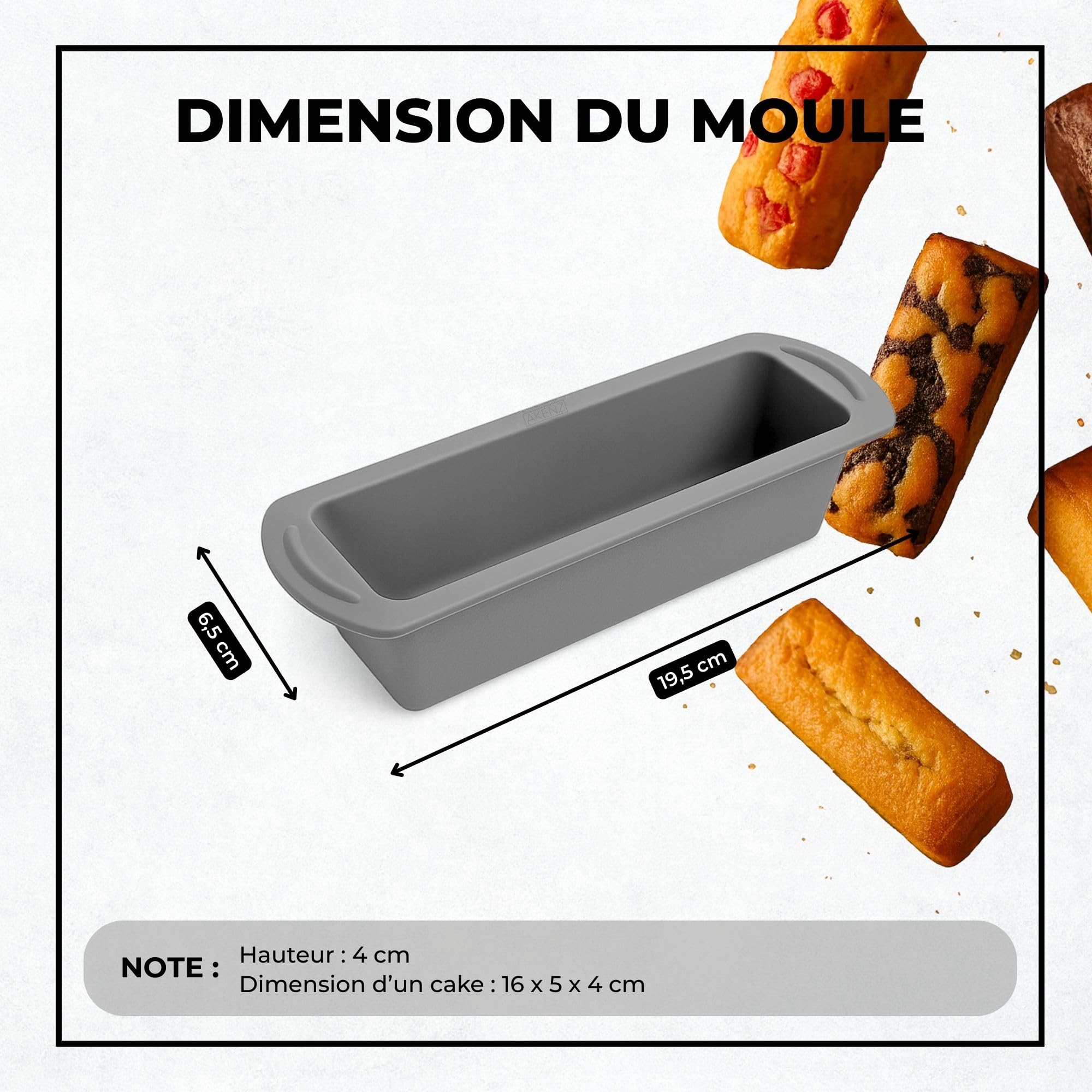 AKENZ Moule Silicone Air Fryer Mini Cake Rectangulaire x6 Cake Factory | 6 empreintes individuelles - Compatible Ninja, Philips, Moulinex & four - Sans BPA -40°C/+230°C - Pain, brioche, gateau