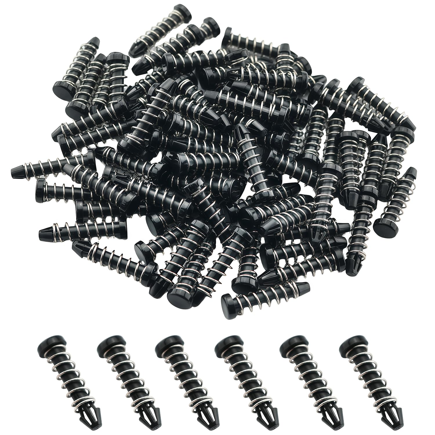 ZZLZX 80PCS 18.6mm Radiator Round Head Pins CPU Cooler Mounting Fasteners Plastic Metal 0.73inch/18.6mm for Computer Fan Installation Black
