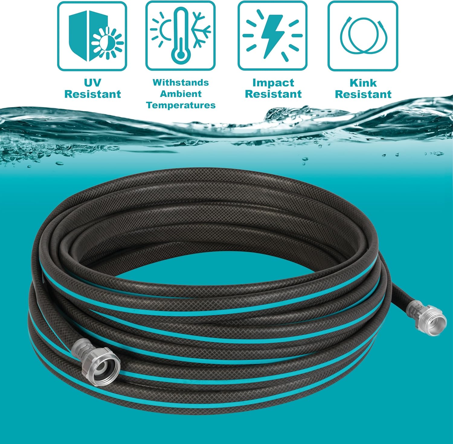 Gilmour AquaArmor 1/2" x 100' Lightweight Garden Hose, Kink Free Hose, Drinking Water Safe Garden Hose