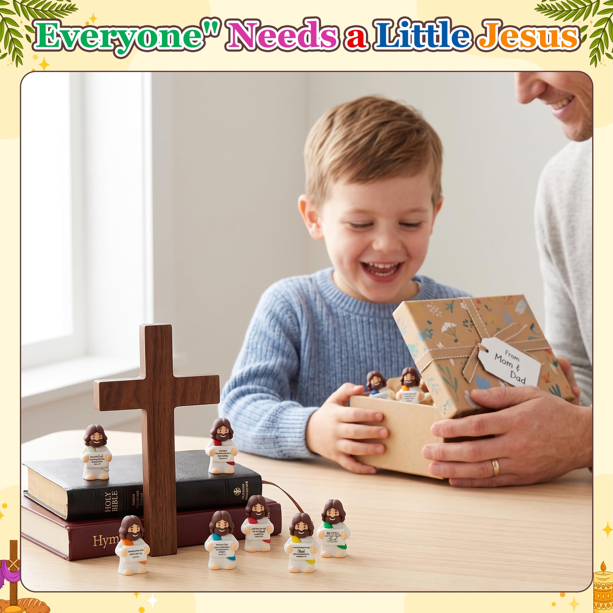 100P Little Gesus Figure di Gesù, set per regali religiosi per battesimo