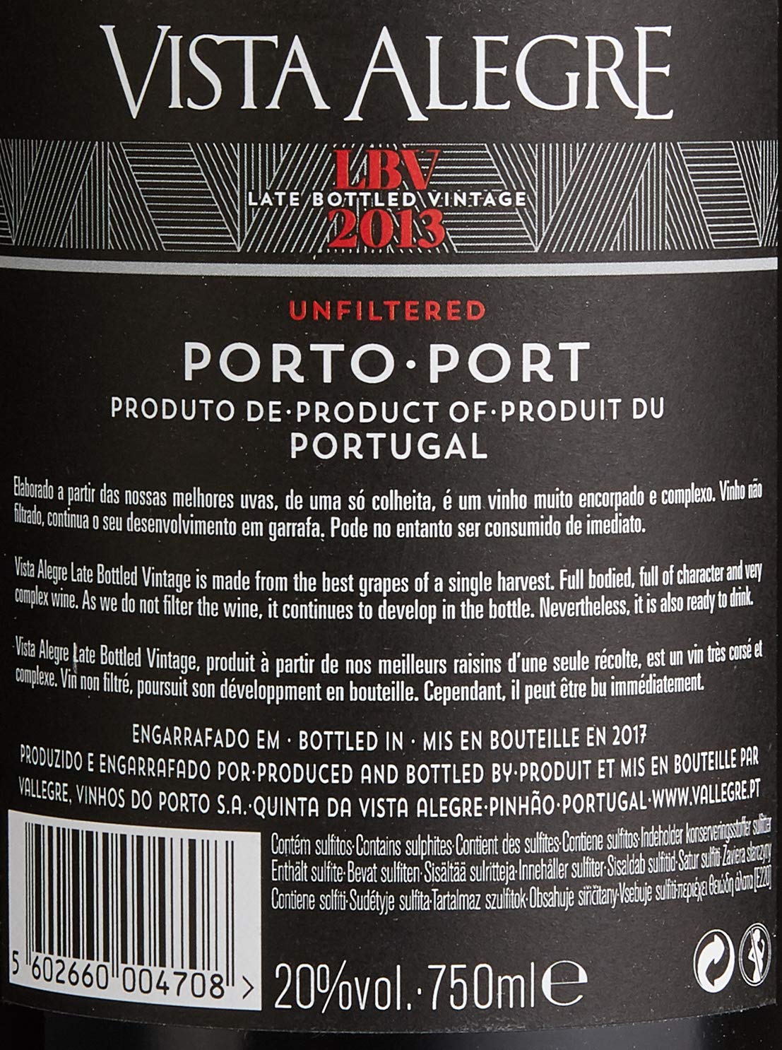Vallegre - Vinhos do Porto S.A. Vista Alegre Porto LBV Lieblich (1 x 0.75 l)