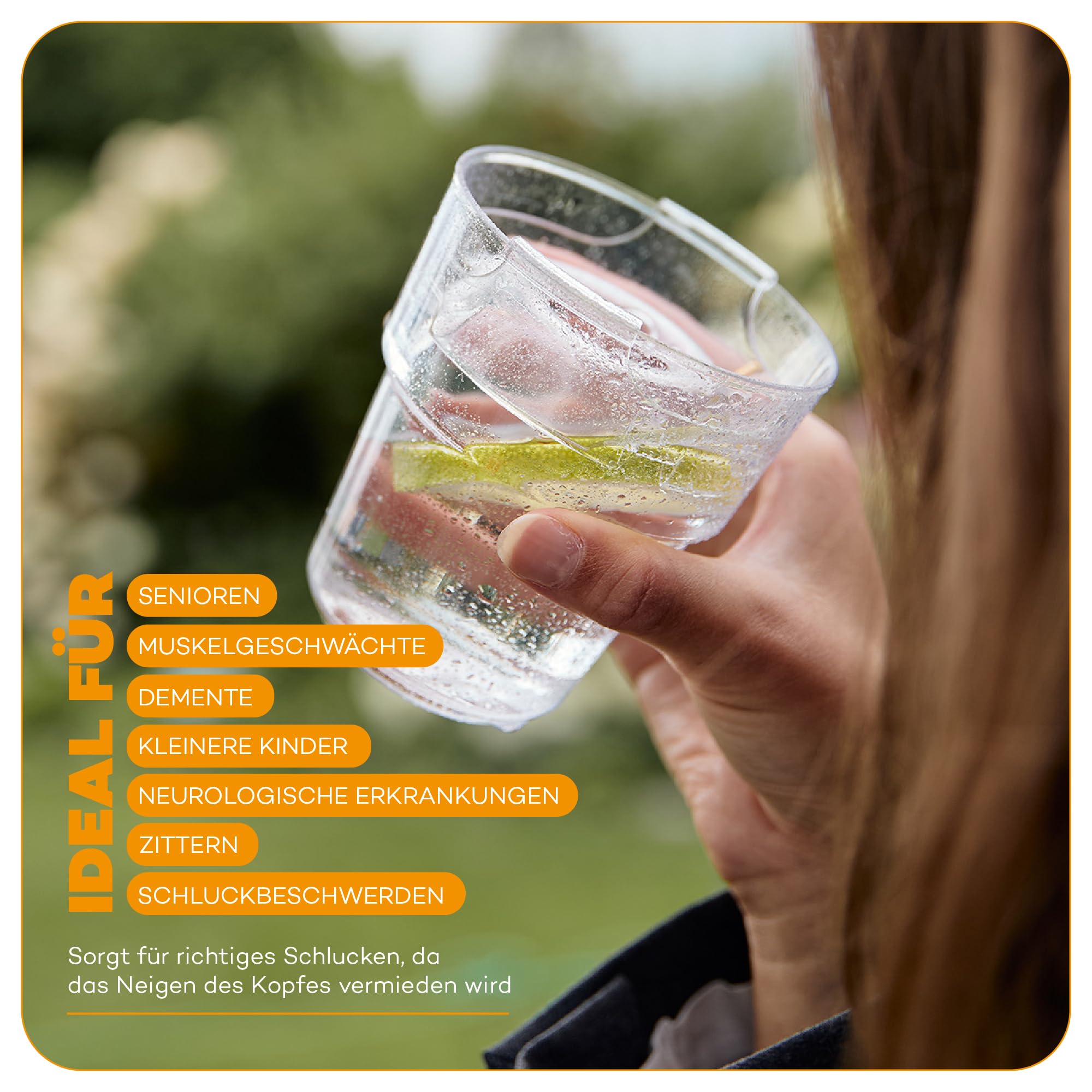 Taza para beber | Vaso para personas mayores con diseño moderno | Vaso para disfagia para personas con dificultades para tragar | Para personas con Parkinson y temblor esencial | 4 sin imán