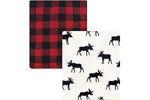 Hudson Baby Buffalo Plaid Moose Baby Blanket