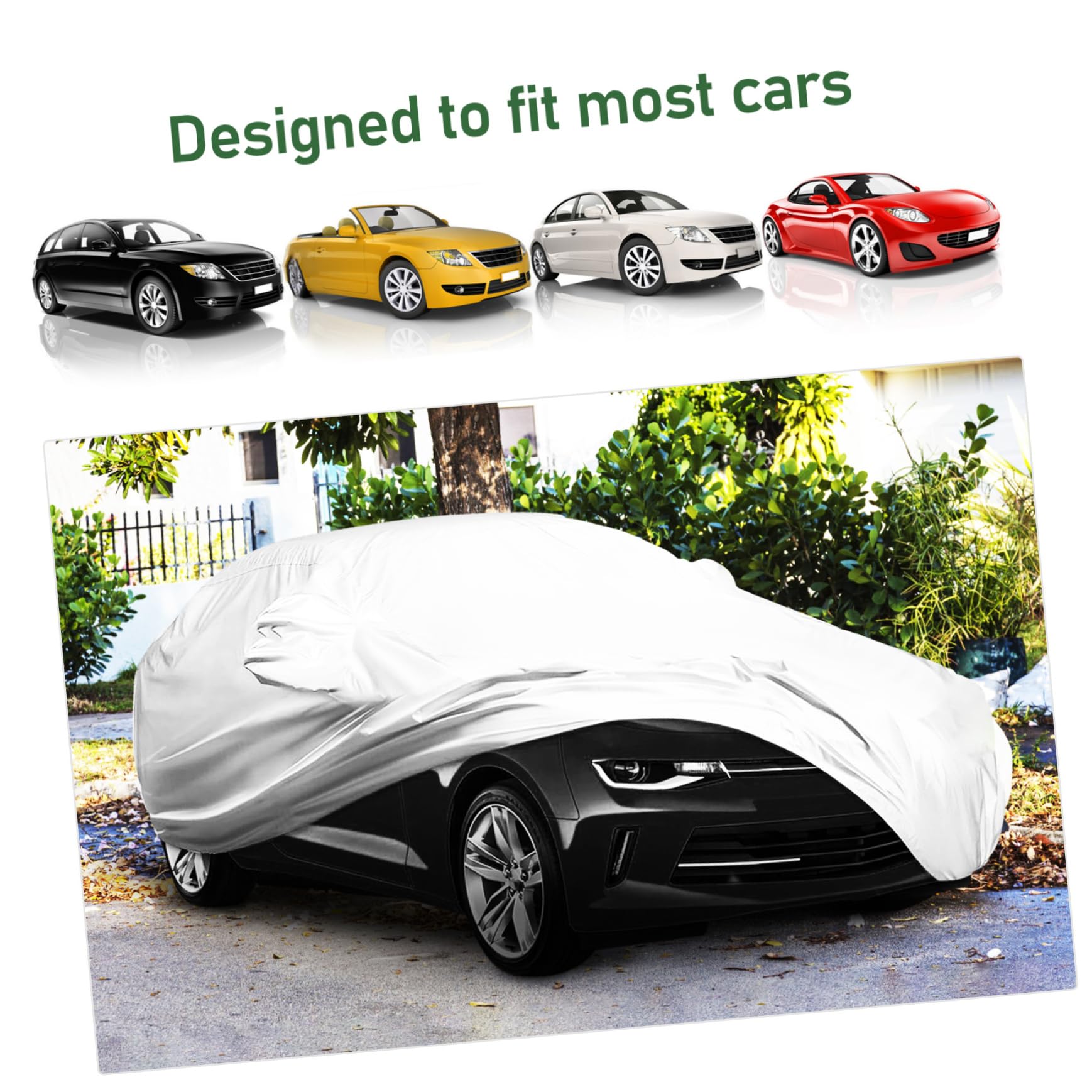 Cabilock Silver Car Cover Fit Weatherproof Easy Install Car Cover for Sun Protection — view 6